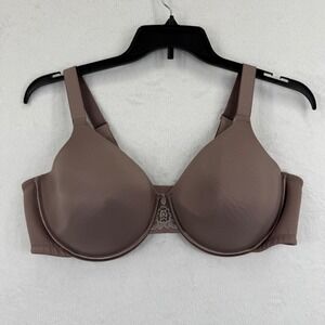 Vanity Fair Bra 42D Full‎ Coverage Smoothing T Shirt Underwire Taupe Beige Lace